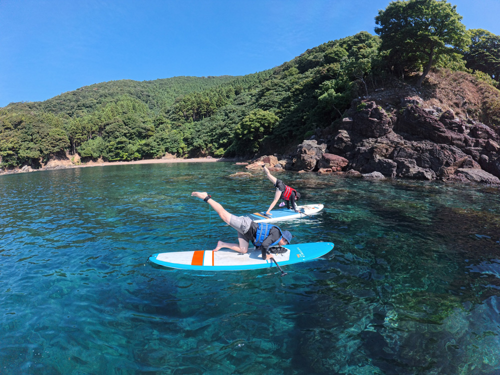 穏やかな水面でのSUP